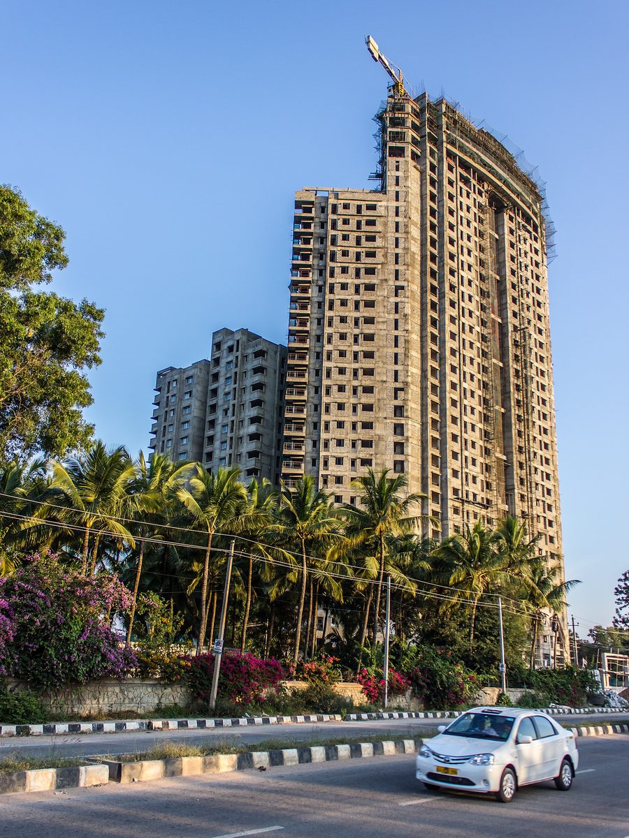 A high-rise building under construction
