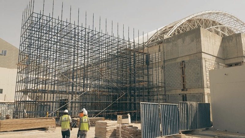 Scaffolding and shuttering material on an RTL site